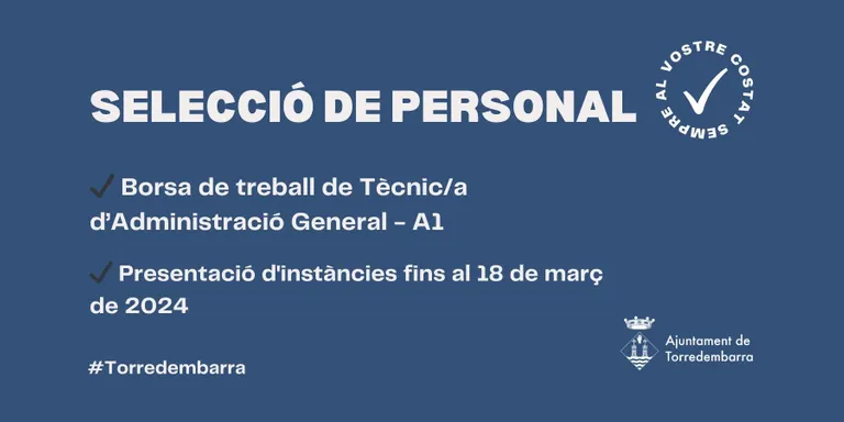 L'Ajuntament obre una borsa de treball per a Tècnic de l'Administració General