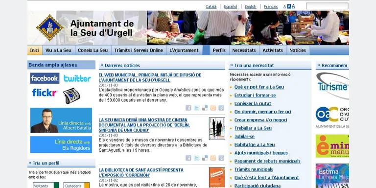 El web municipal, principal mitjà de difusió de l'Ajuntament de la Seu