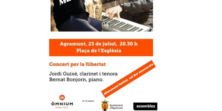 Òmnium organitza el 'Concert per la Llibertat' amb Jordi Guixé i Bernat Bonjorn