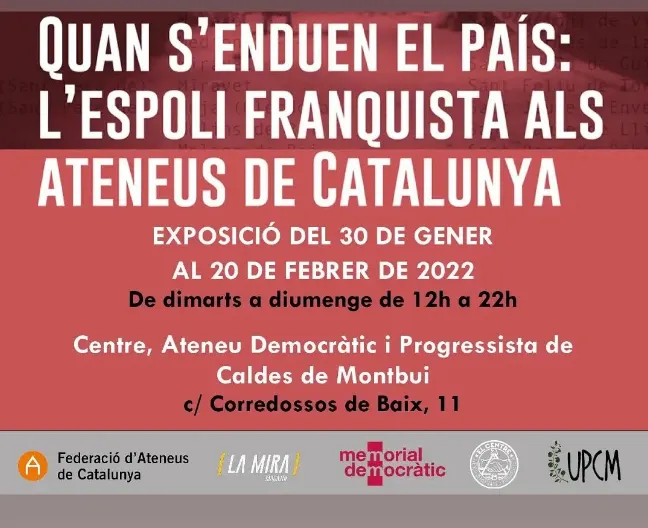 El Centre mostra en una exposició l'espoli dels ateneus catalans pel règim franquista