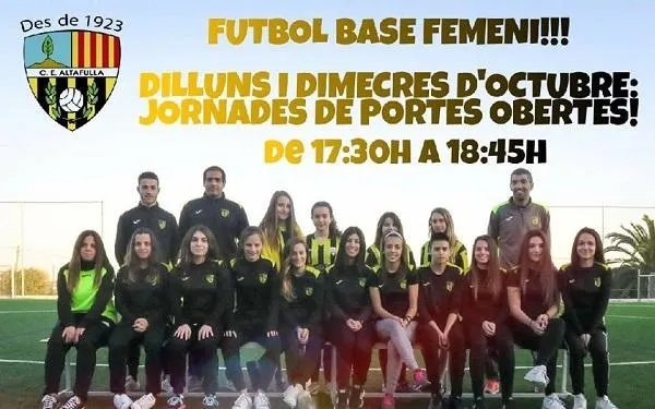 L’Escola de Futbol Base Femení del CE Altafulla inicia les jornades de portes obertes