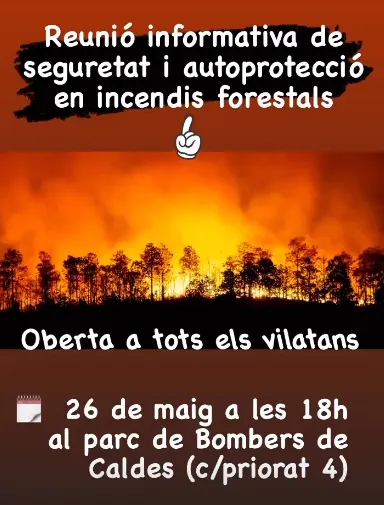 Els bombers de Caldes organitzen una sessió per donar consells a la població sobre com actuar en cas d’incendi forestal