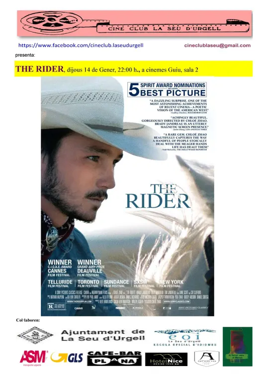 El Cineclub la Seu projecta 'The rider', basada en la història real d'un genet de 'rodeo'