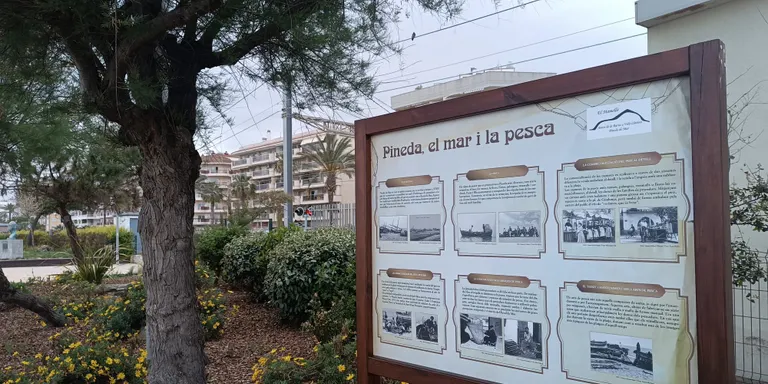 Un nou plafó a la platja recorda la venda de peix a l'engròs i al detall que feien les dones