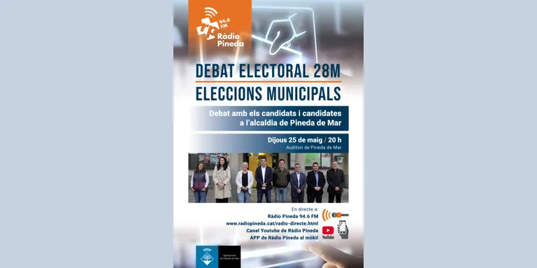 Aquest dijous es fa el debat del/les caps de llista, organitzat per Ràdio Pineda, per aquestes Eleccions Municipals