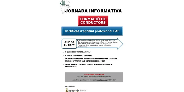 Xerrada informativa sobre la formació obligatòria per als conductors professionals