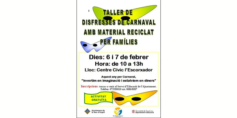 Taller de disfresses de carnaval amb material reciclat