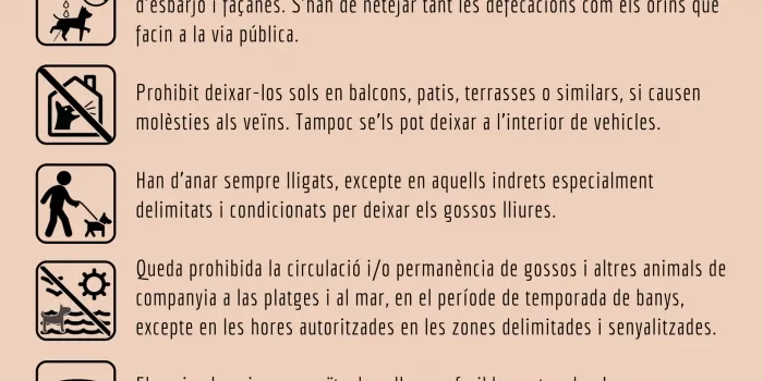 La Policia Local durà a terme una campanya especial per vetllar pel compliment de l'Ordenança de tinença d'animals domèstics