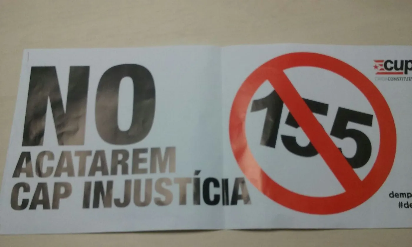 L’Ajuntament investiga el requisament d’un cartell electoral de la CUP