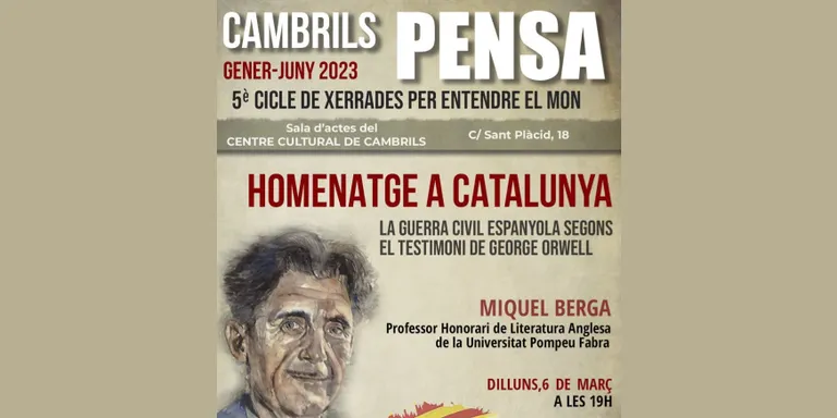 El cicle “Cambrils Pensa” continua dilluns amb una xerrada sobre George Orwell