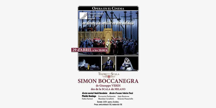 Cinemes Guiu ofereix 'Simon Boccanegra' des de la Scala de Milà