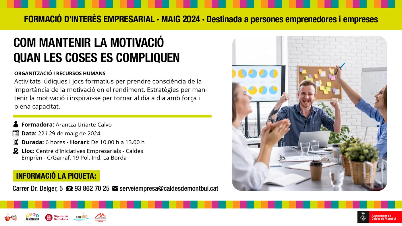 “Com mantenir la motivació quan les coses es compliquen”, la nova formació de Caldes Emprèn