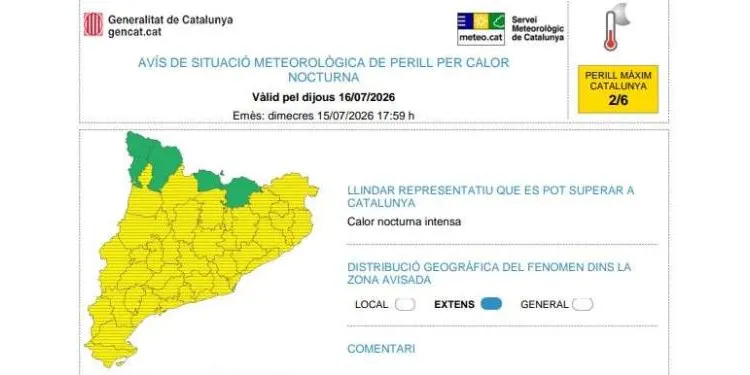 Es manté activa la tercera onada de calor, amb previsió de descens progressiu fins dissabte