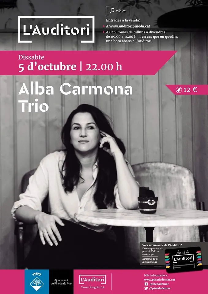 Concert d'Alba Carmona Trio aquest dissabte a l'Auditori