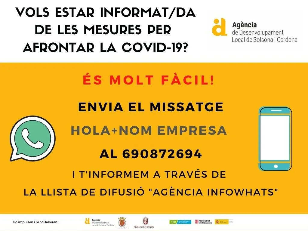 L'Agència de Desenvolupament Local obre un canal d'informació per a les empreses sobre les mesures per afrontar el coronavirus