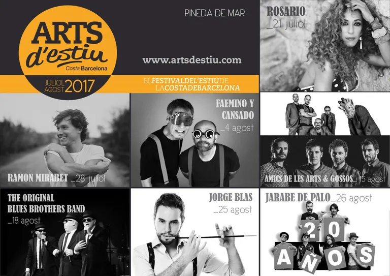 Rosario, Jarabe de Palo, The Original Blues Brothers Band, Jorge Blass i Els Amics de les Arts, a l'ARTS d'Estiu 2017