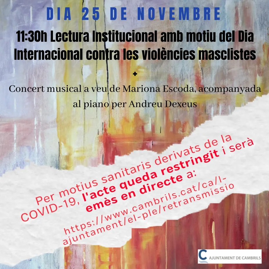 La sala de plens municipal serà l’escenari de la lectura del manifest institucional contra la violència masclista