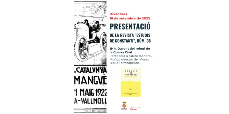 Avui divendres es presenta el número 38 de la publicació "Estudis de Constantí"
