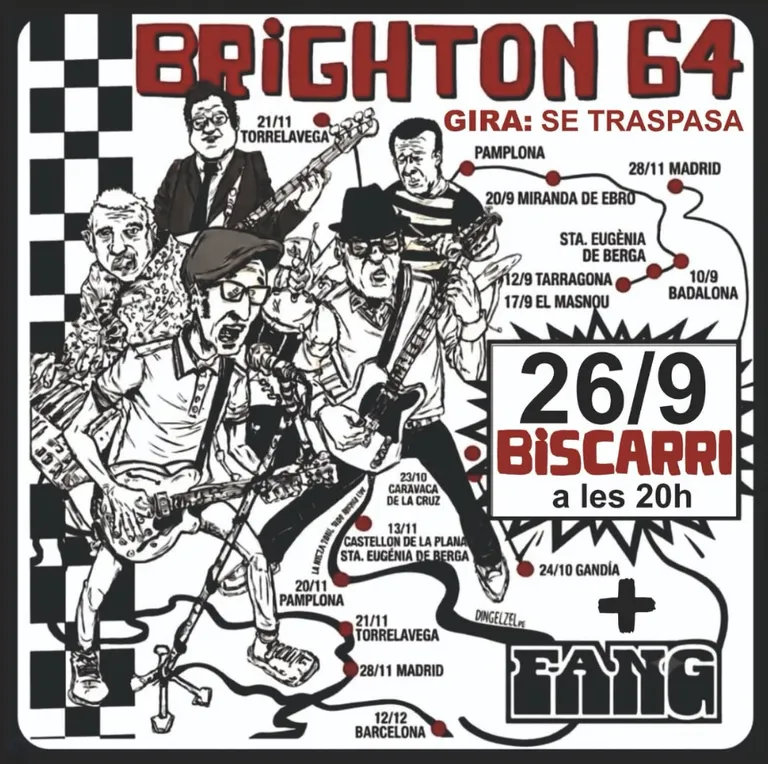El trio lleidatà Fang actuarà a Biscarri amb els Brighton 64, en la gira de comiat de la banda mod barcelonina