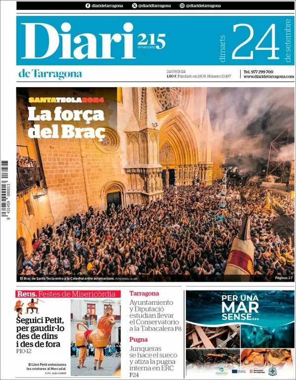 Cop d'ull als diaris d'aquest dimarts 24 de setembre