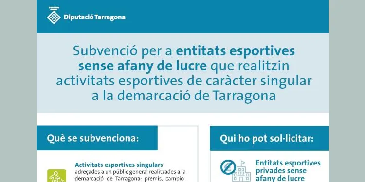 Les entitats ja poden sol·licitar les subvencions que atorga la Diputació de Tarragona per a la realització d'activitats culturals, esportives i de caràcter social