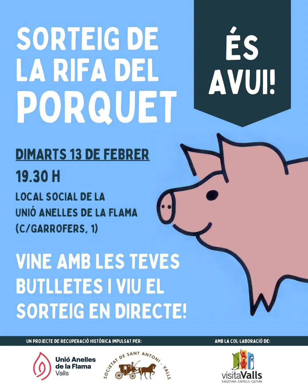 La Rifa del Porquet arriba per Dimarts de Carnaval
