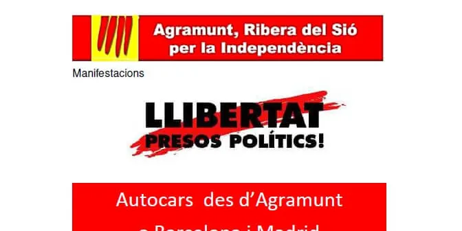 L'ANC organitza autocars des d'Agramunt per assistir la manifestació del proper 16 de febrer