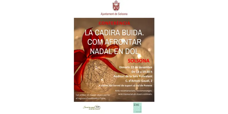 Solsona acull demà una conferència sobre com afrontar el dol per Nadal