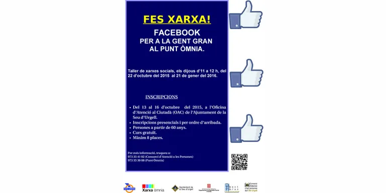 El Punt Òmnia organitza un curs gratuït de Facebook per a gent gran