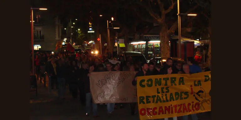 Manifestació unitària al passeig Joan Brudieu per recolzar la vaga