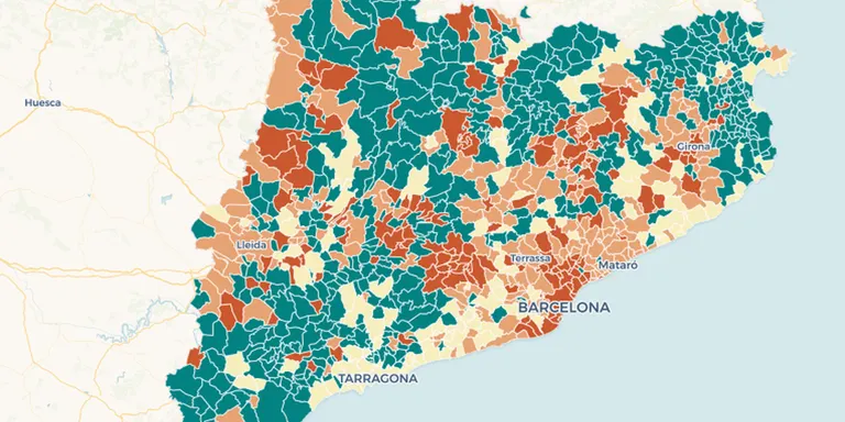 Nou mapa de contagis de Coronavirus de la Generalitat amb les dades actualitzades de Caldes