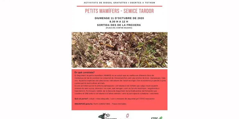 El Grup de Natura organitza una jornada de seguiment de petits mamífers