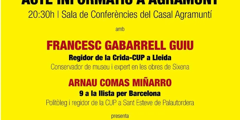 Acte informatiu de la CUP-Crida Constituent a Agramunt