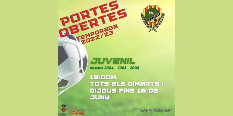 El CE Constantí organitza jornades de portes obertes per jugadors de categoria Juvenil