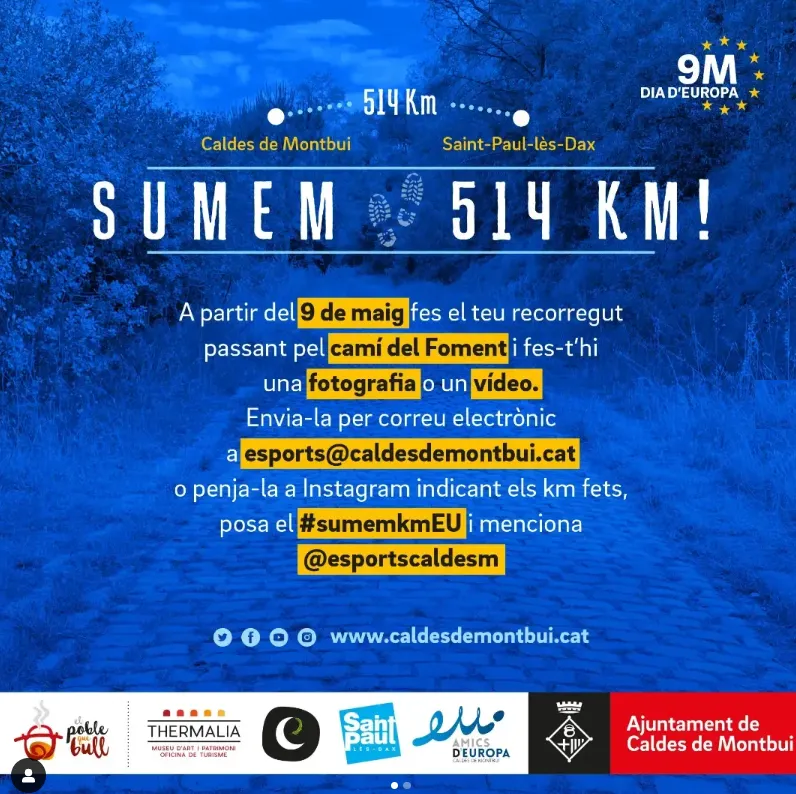 En marxa la segona edició de la caminada Sumem quilòmetres, per reforçar els agermanaments de Caldes amb Saint-Paul-lès-Dax i Taunusstein