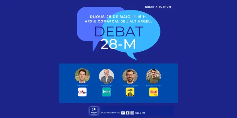RàdioSeu ofereix aquest dijous al migdia l'últim debat dels alcaldables de la Seu d'Urgell