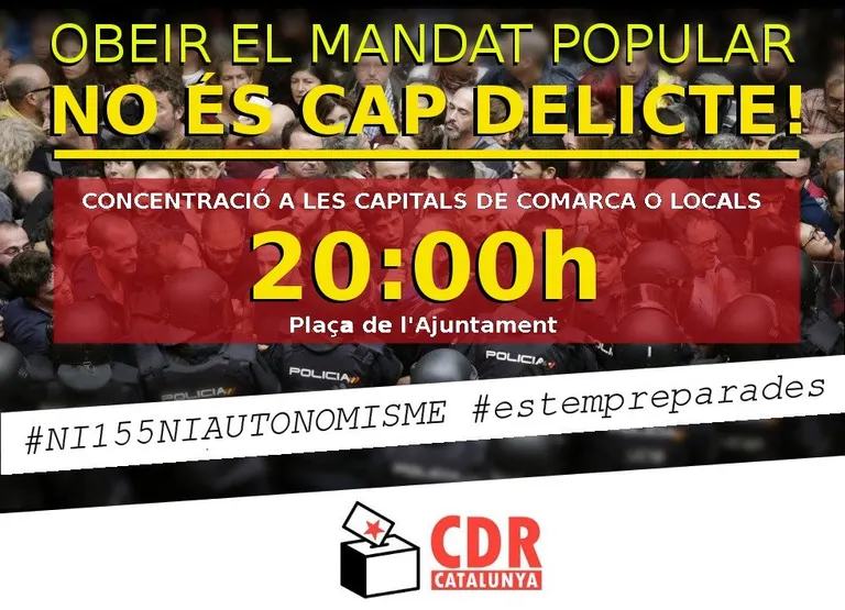 Concentració per recordar que “obeir el mandat popular no és delicte”