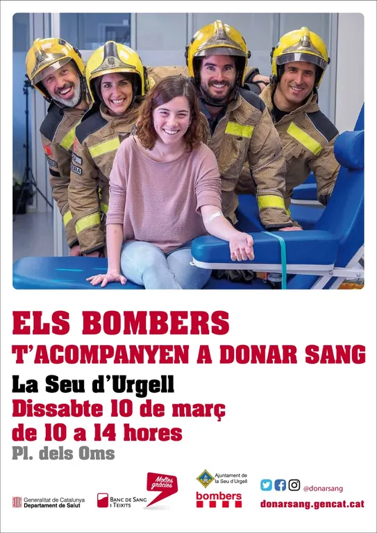 La jornada 'Els Bombers t'acompanyen a donar sang' torna a la Seu