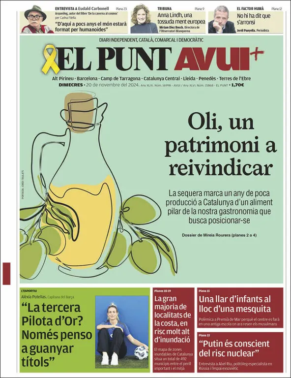 Cop d'ull als diaris d'aquest dimecres 20 de novembre