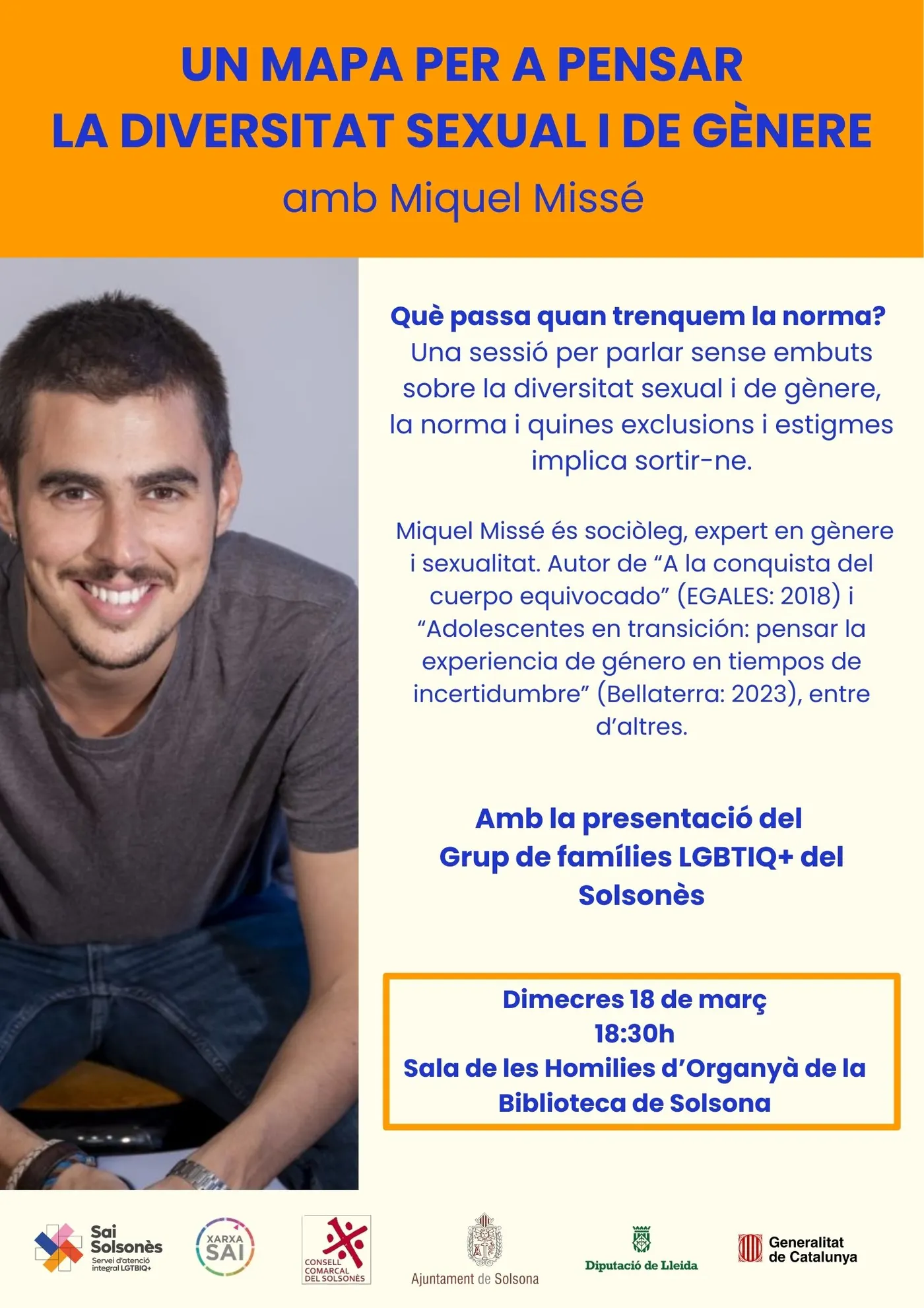 El SAI del Solsonès organitza una xerrada sobre la diversitat sexual i de gènere