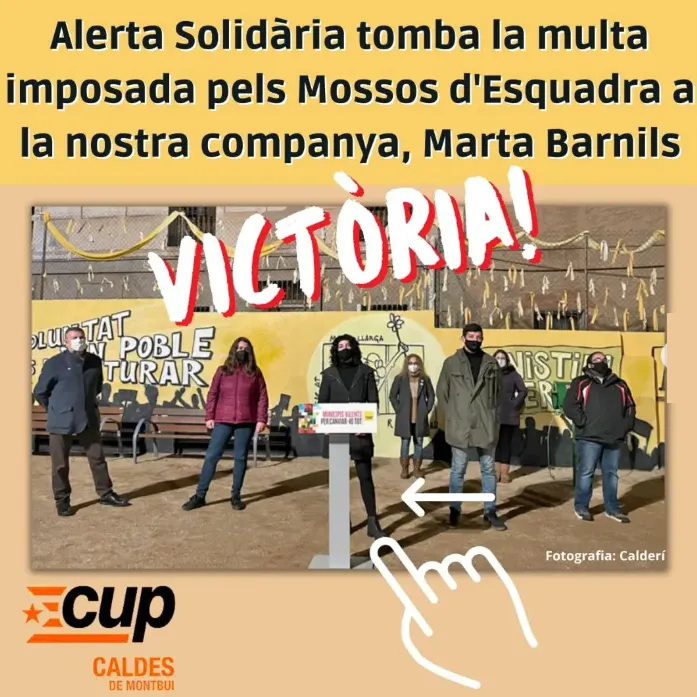 Retiren una multa de 601 euros a la regidora de la CUP Marta Barnils per participar en una manifestació que va tallar la C-59 el 2019