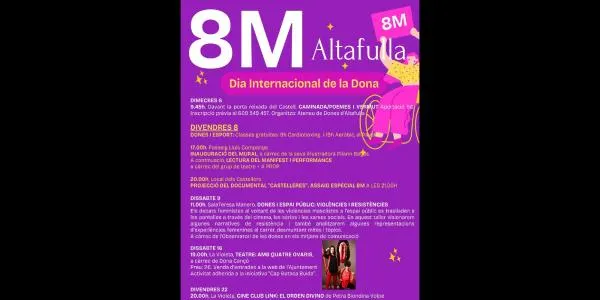 L’Ajuntament d’Altafulla publica un programa del 8M amb activitats durant tot el mes