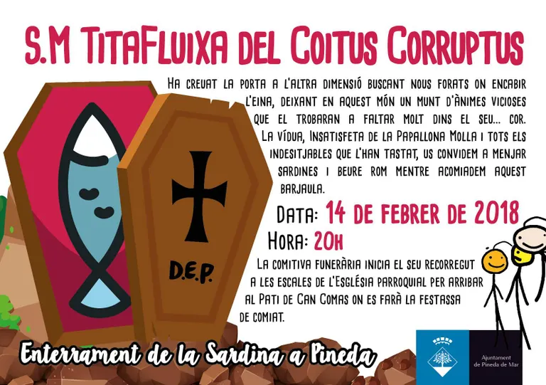 Dimecres de Cendra amb l'Enterrament de la Sardina a PIneda