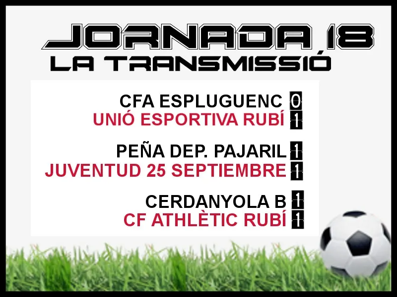 A PEU DE CAMP - JORNADA 18 diumenge
