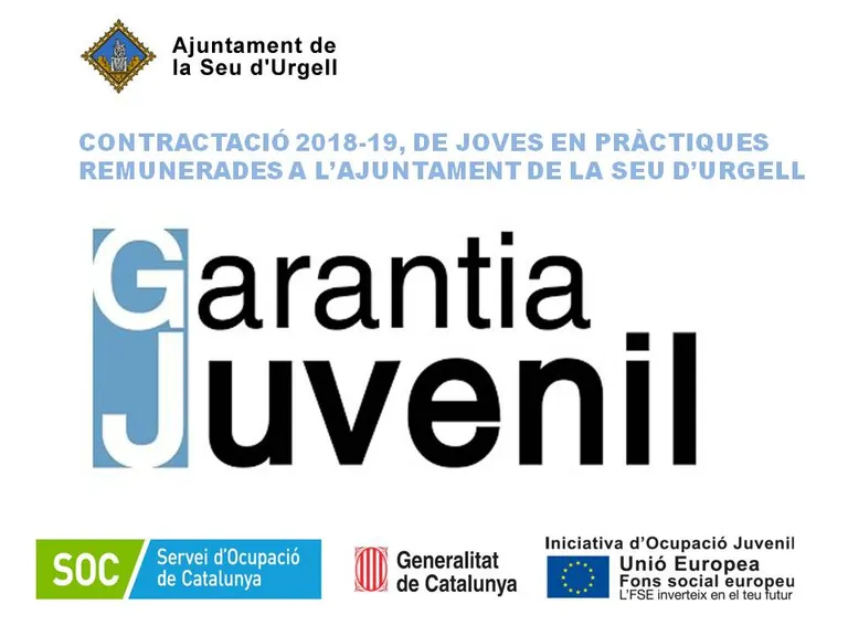 L'Ajuntament de la Seu contracta tres joves dins del programa de Garantia Juvenil