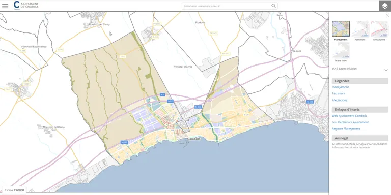 Un Geoportal de consulta urbanística, una nova eina per explorar els emplaçaments de Cambrils