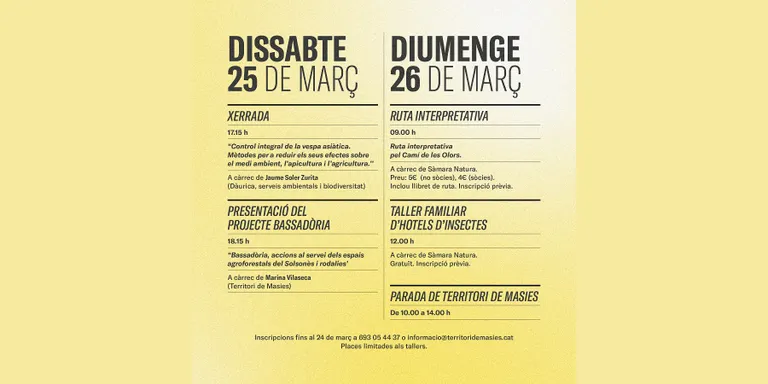 Territori de Masies presenta el projecte de Bassadòria aquest cap de setmana coincidint amb la Fira de la Mel del Miracle