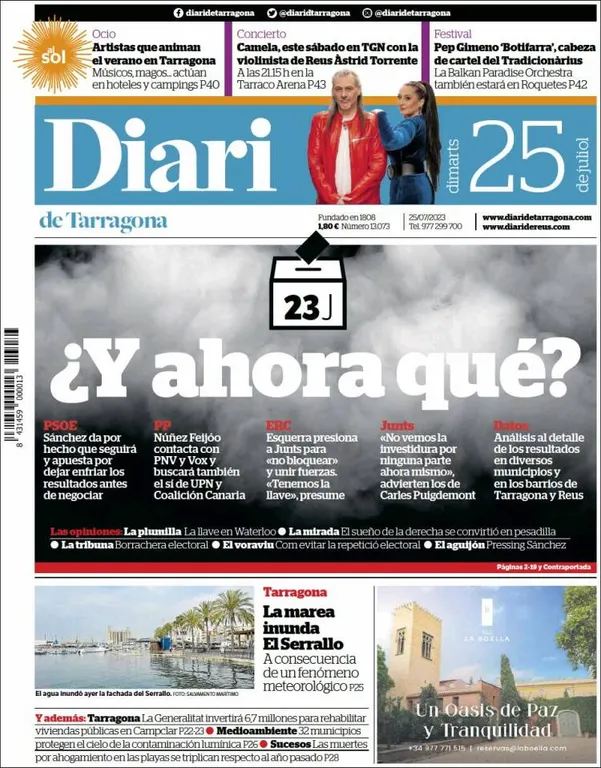Consulta les portades dels diaris d'aquest 25 de juliol