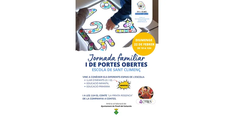 Aquest diumenge hi ha jornada de portes obertes a l'escola de Sant Climenç