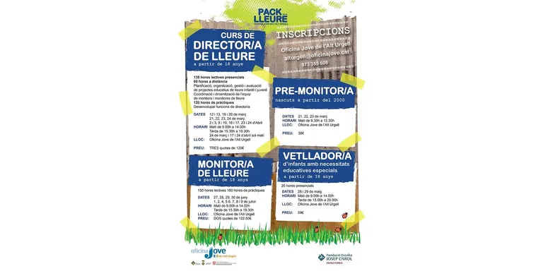Nova oferta de cursos de formació en el lleure a l'Oficina Jove de l'Alt Urgell